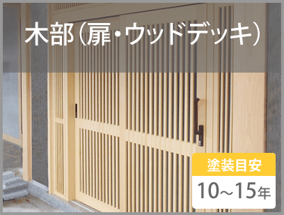 木部（扉・ウッドデッキ）　塗装目安10～15年